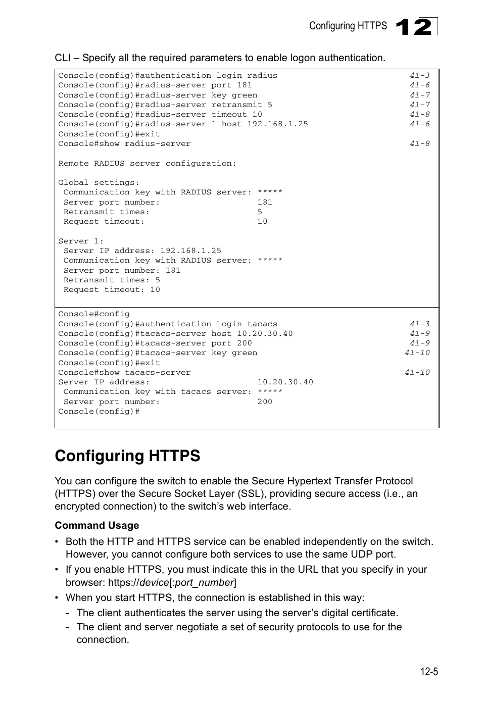 Configuring https | Accton Technology ES4524D User Manual | Page 123 / 588