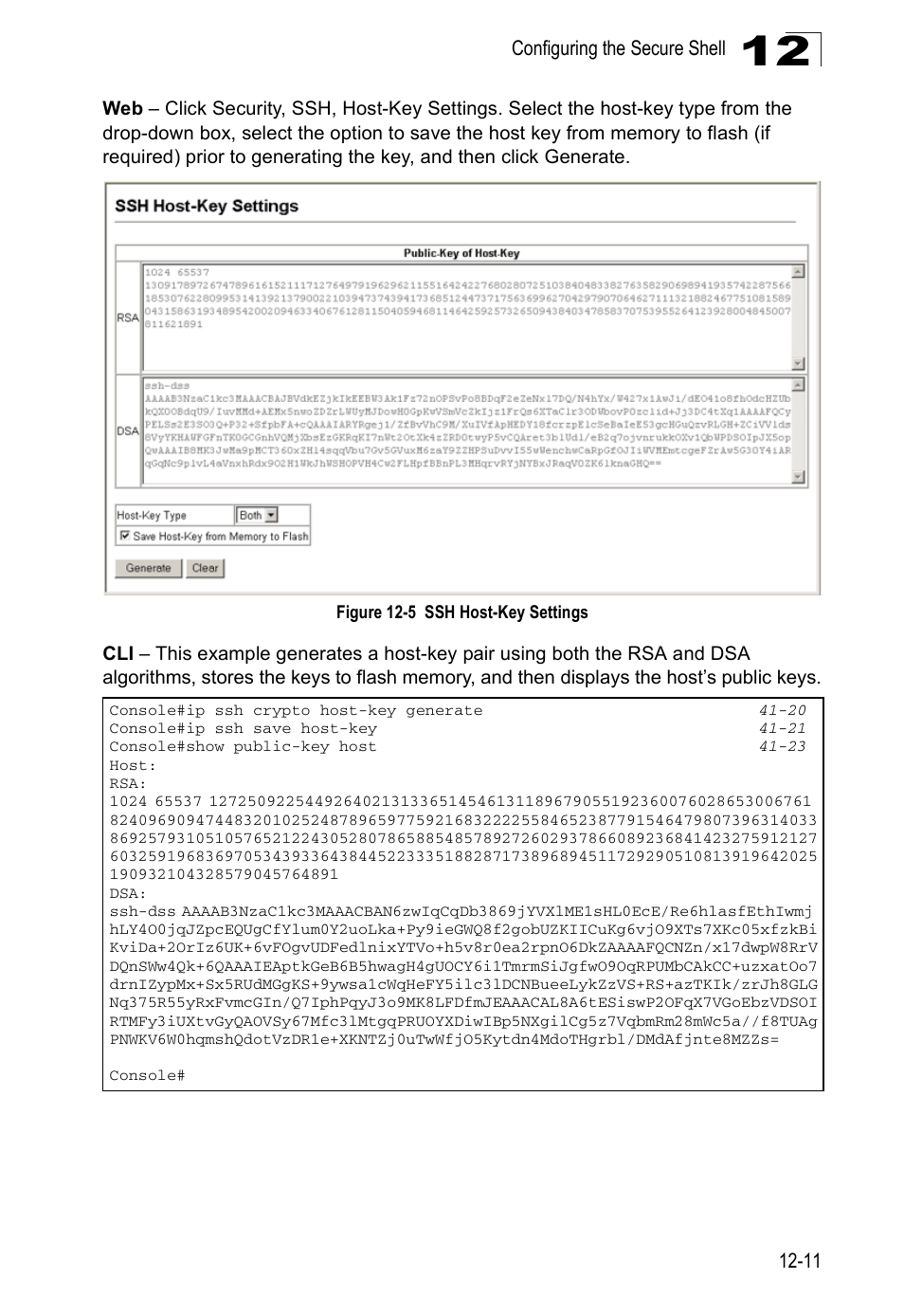 Figure 12-5, Ssh host-key settings | Accton Technology ES4524D User Manual | Page 129 / 588