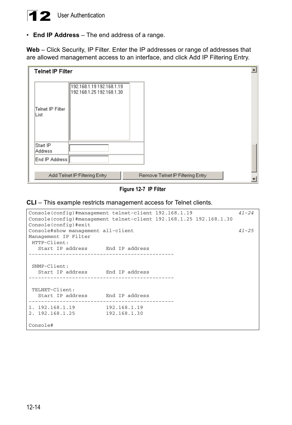 Figure 12-7, Ip filter | Accton Technology ES4524D User Manual | Page 132 / 588
