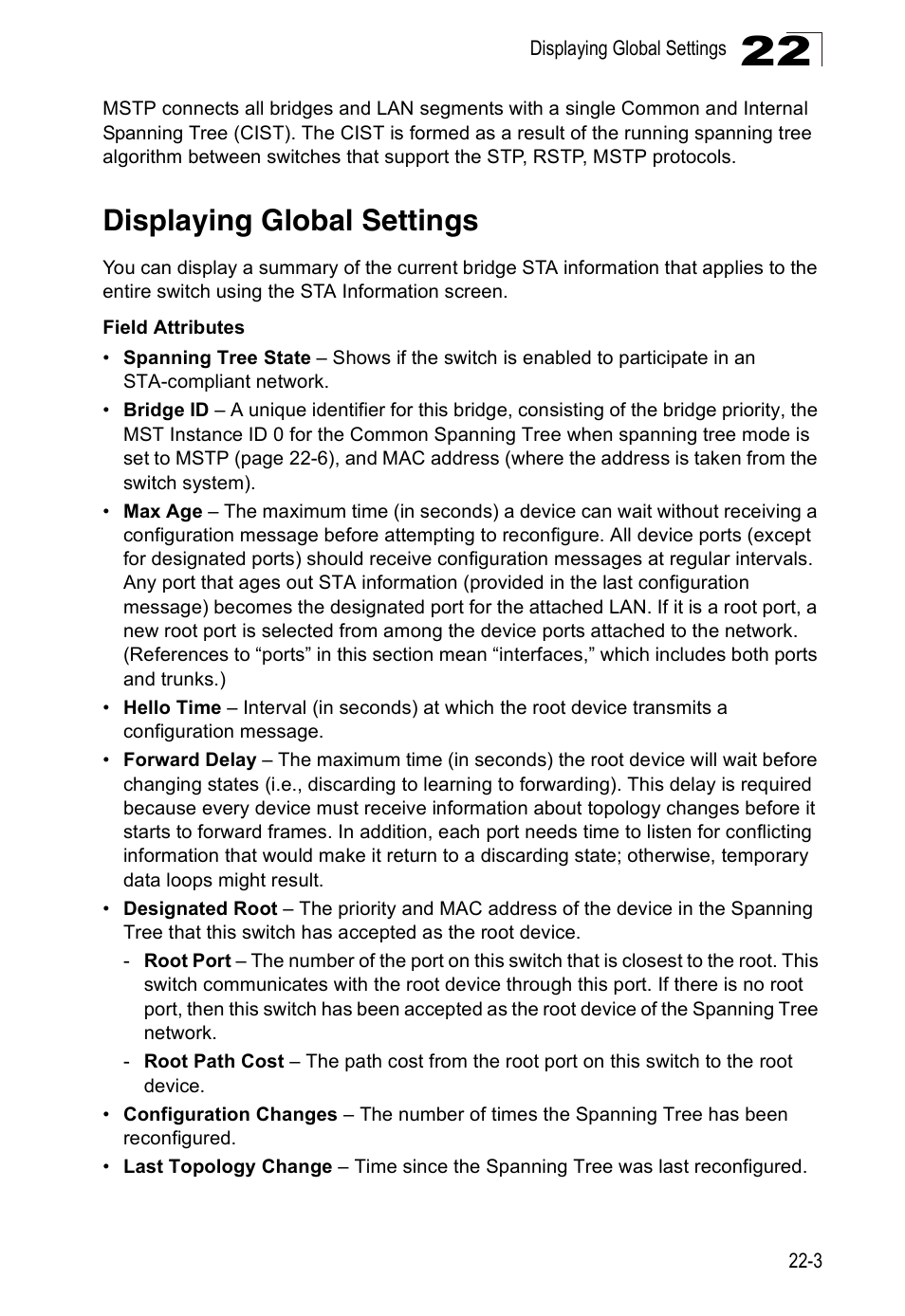 Displaying global settings | Accton Technology ES4524D User Manual | Page 191 / 588