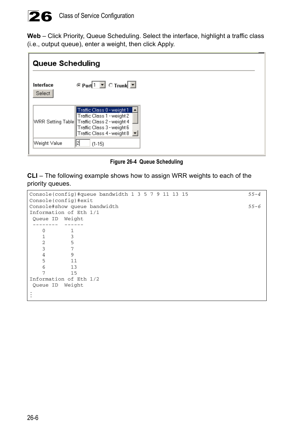 Figure 26-4, Queue scheduling | Accton Technology ES4524D User Manual | Page 238 / 588