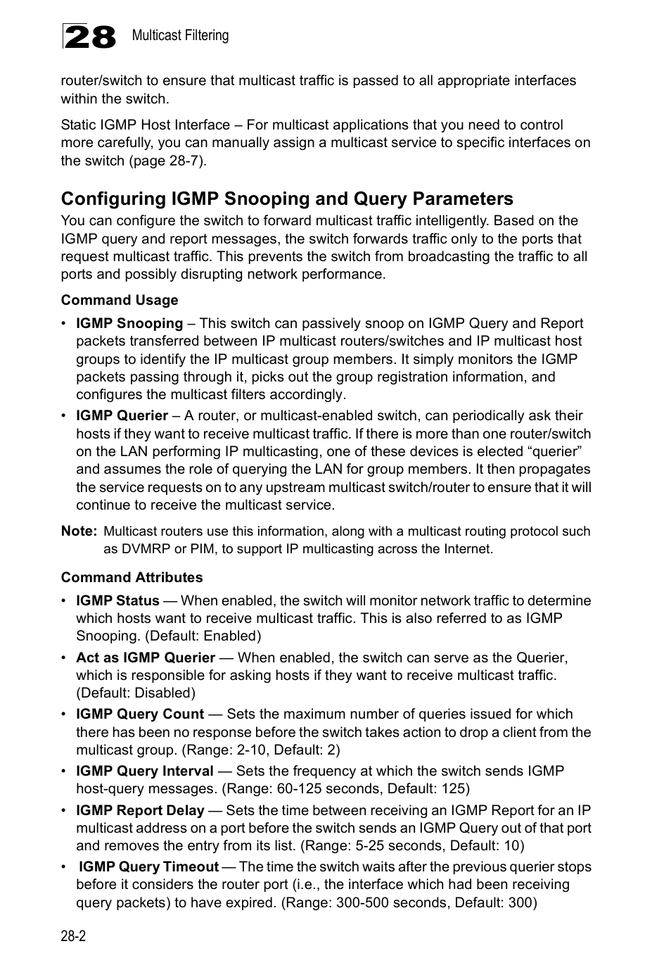 Configuring igmp snooping and query parameters | Accton Technology ES4524D User Manual | Page 254 / 588