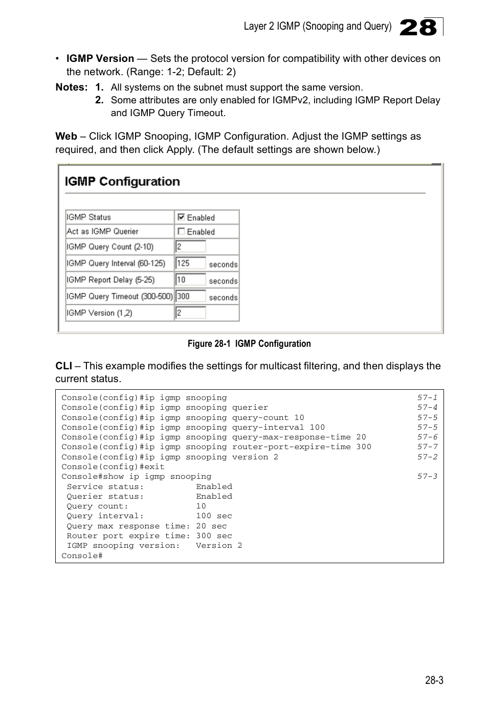 Figure 28-1, Igmp configuration | Accton Technology ES4524D User Manual | Page 255 / 588