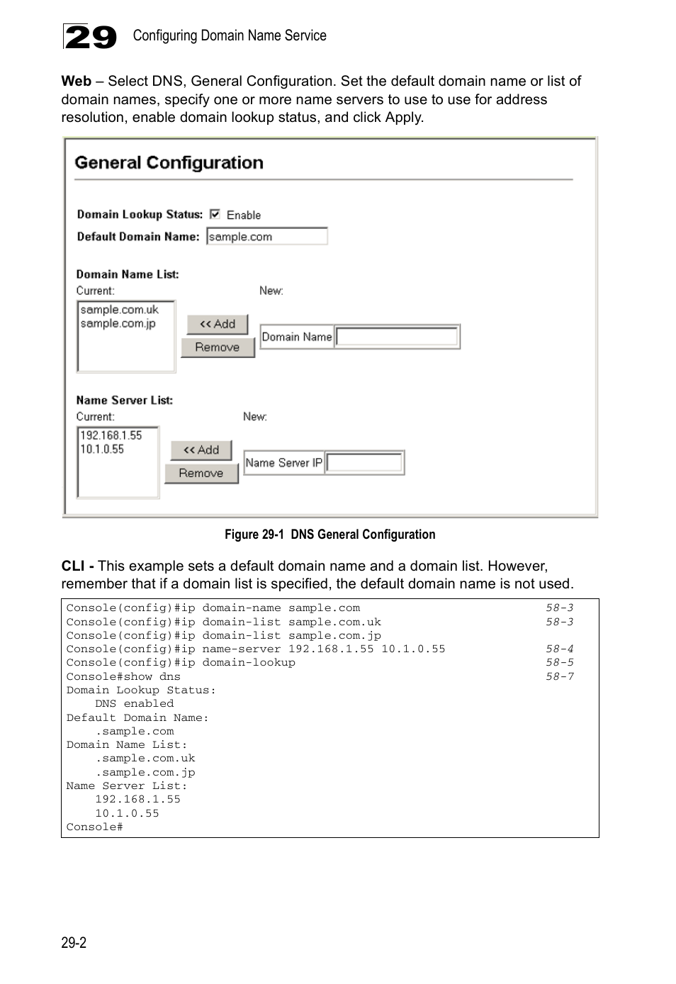 Figure 29-1, Dns general configuration | Accton Technology ES4524D User Manual | Page 262 / 588