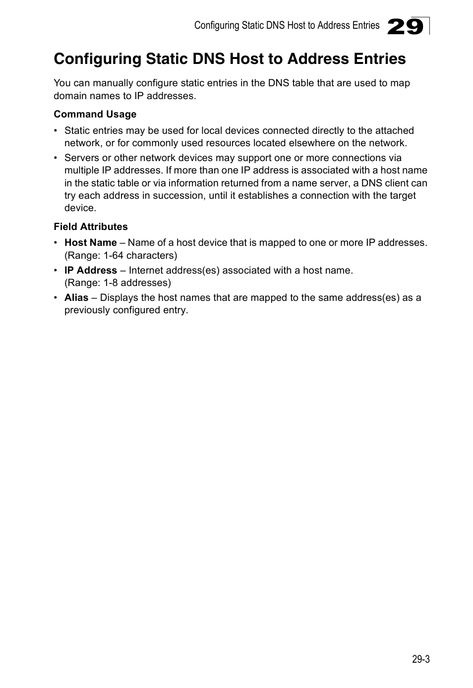 Configuring static dns host to address entries | Accton Technology ES4524D User Manual | Page 263 / 588