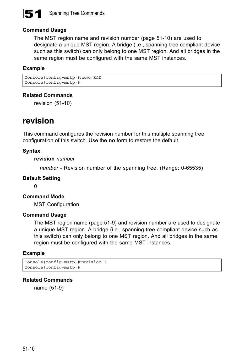 Revision, Revision 51-10, Revision (51-10) | Accton Technology ES4524D User Manual | Page 450 / 588