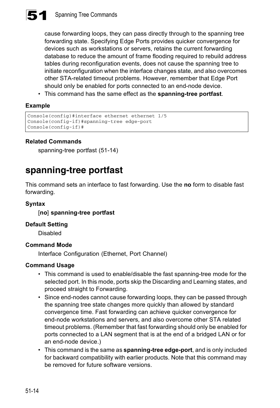 Spanning-tree portfast | Accton Technology ES4524D User Manual | Page 454 / 588