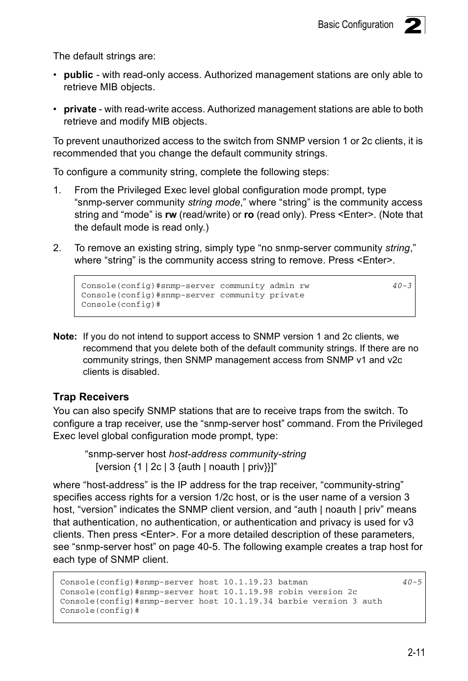 Trap receivers | Accton Technology ES4524D User Manual | Page 47 / 588