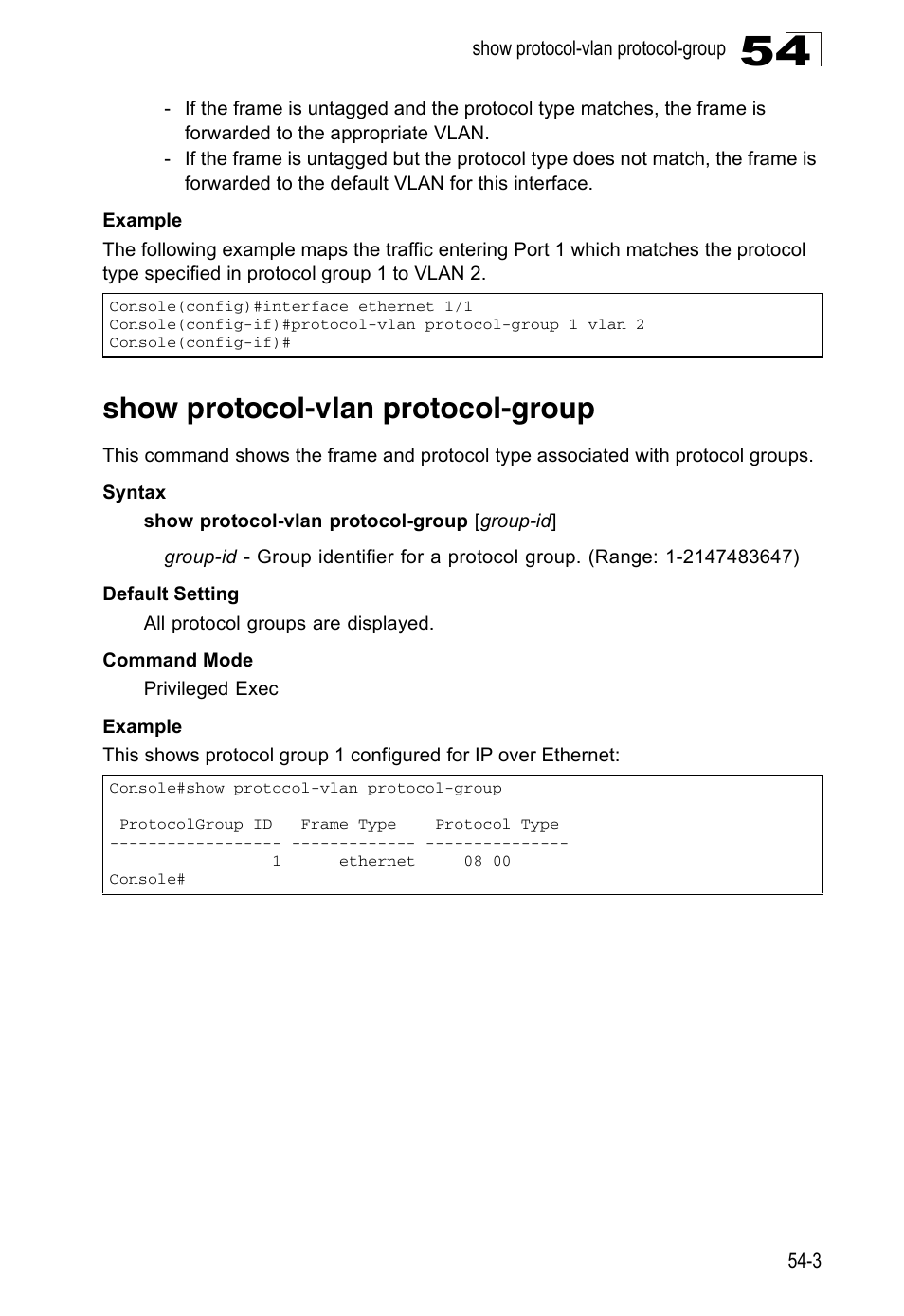 Show protocol-vlan protocol-group | Accton Technology ES4524D User Manual | Page 483 / 588
