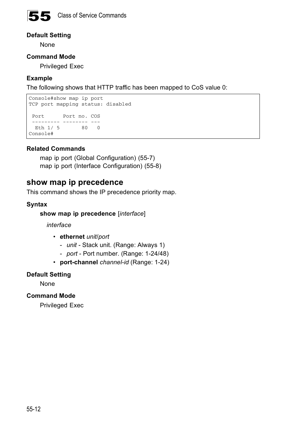 Show map ip precedence | Accton Technology ES4524D User Manual | Page 496 / 588