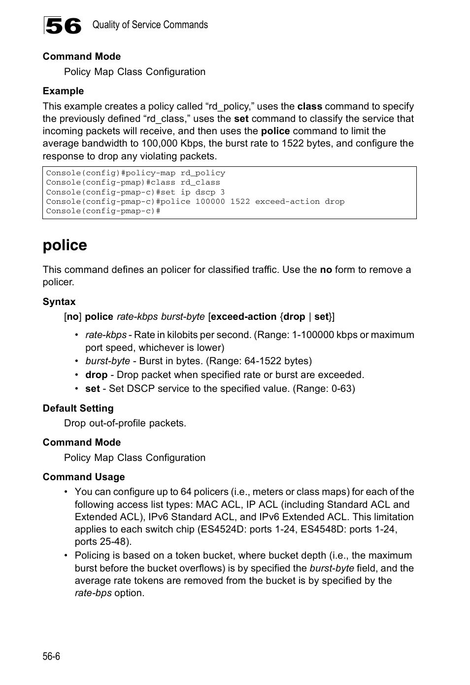 Police, Police 56-6 | Accton Technology ES4524D User Manual | Page 504 / 588