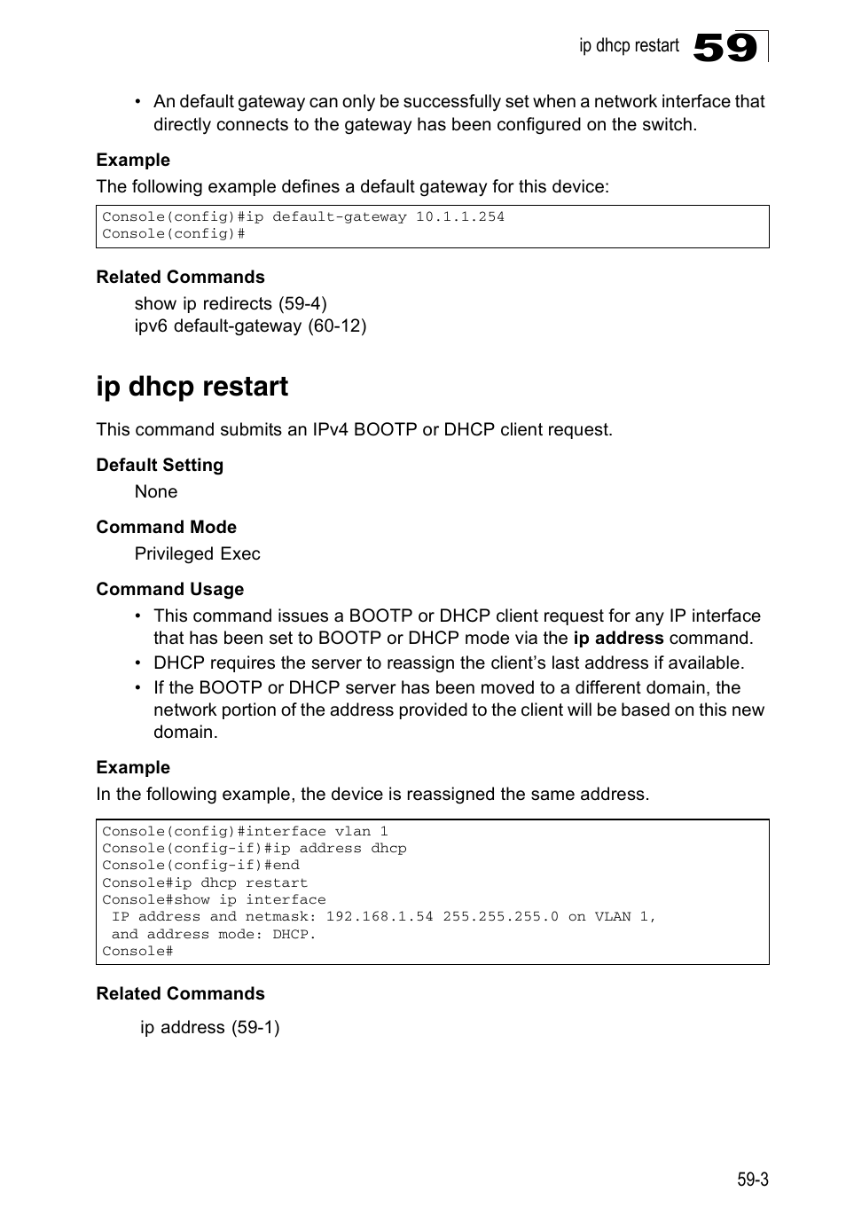 Ip dhcp restart | Accton Technology ES4524D User Manual | Page 529 / 588