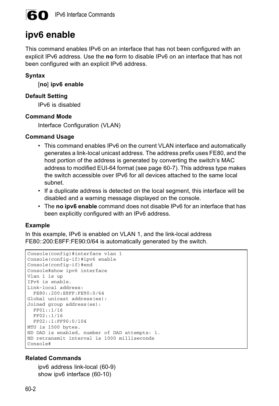 Ipv6 enable | Accton Technology ES4524D User Manual | Page 534 / 588