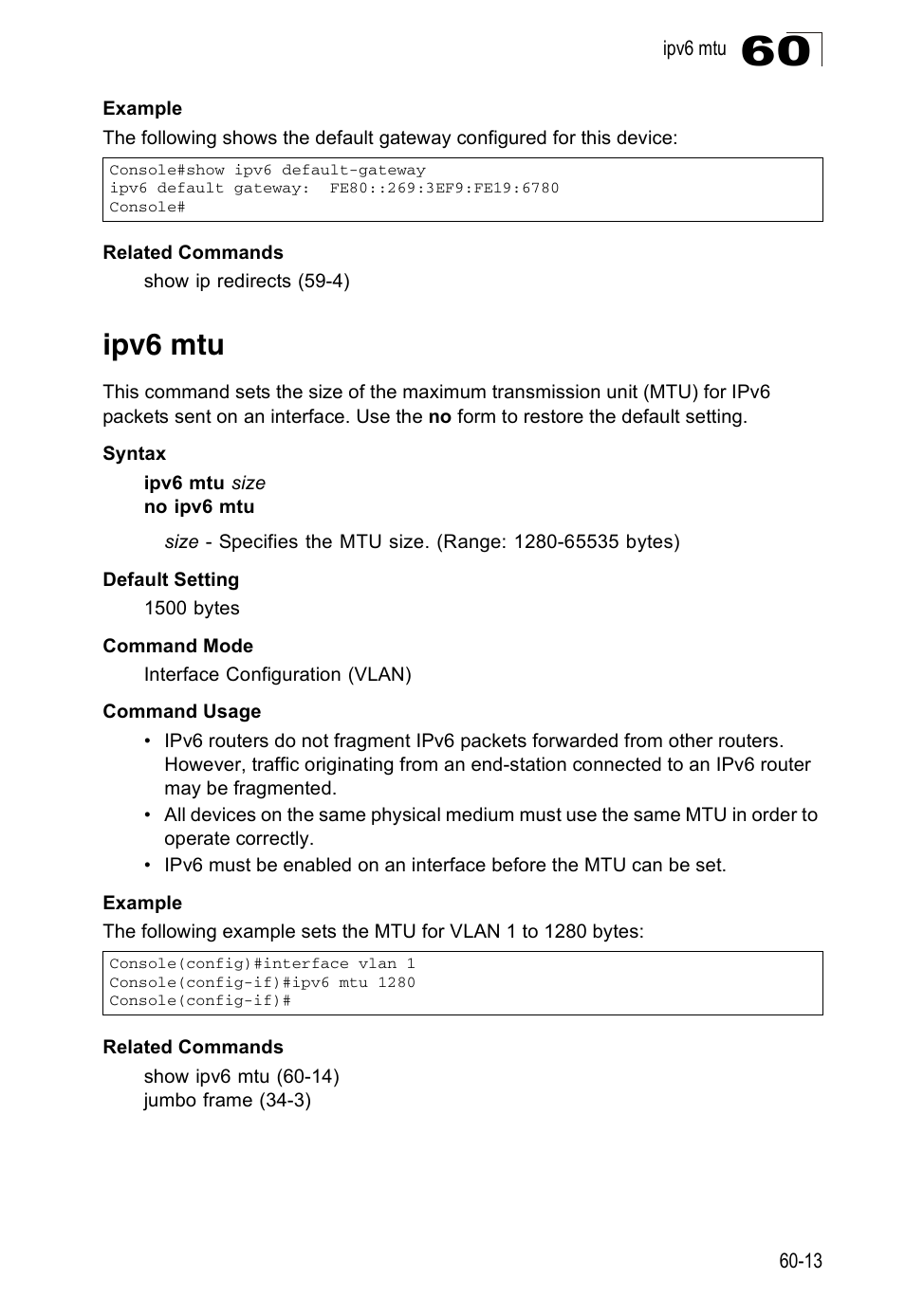 Ipv6 mtu | Accton Technology ES4524D User Manual | Page 545 / 588