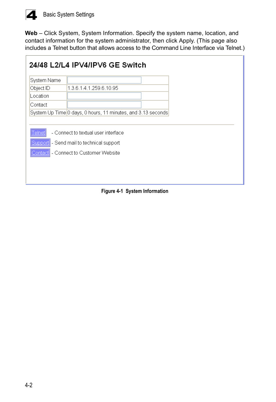 Figure 4-1, System information | Accton Technology ES4524D User Manual | Page 62 / 588