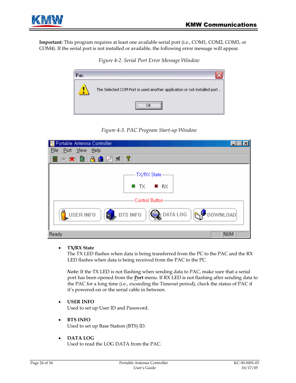 KMW Communications PAC PC User Manual | Page 2 / 8