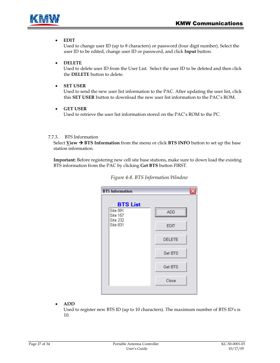 KMW Communications PAC PC User Manual | Page 5 / 8