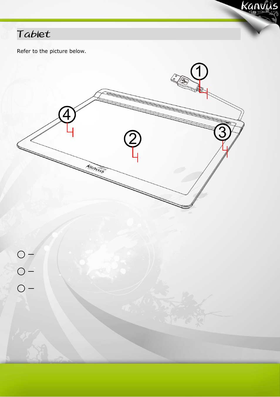 Tablet, Descriptions | KWorld Kanvus Life 106 User Manual | Page 7 / 81