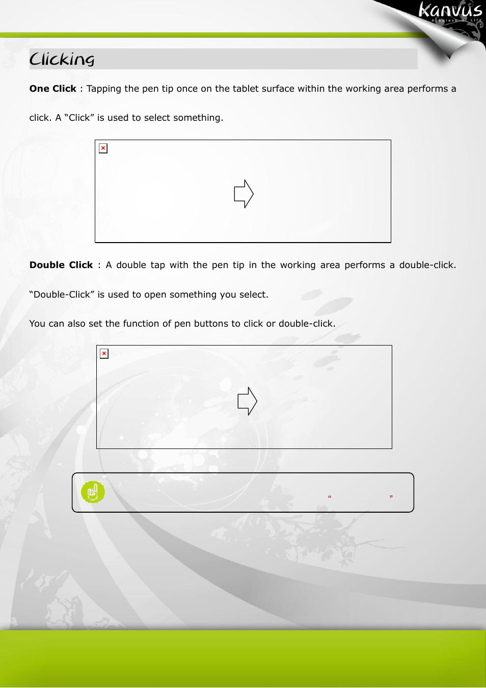 Clicking | KWorld Kanvus Artist 127 User Manual | Page 42 / 82
