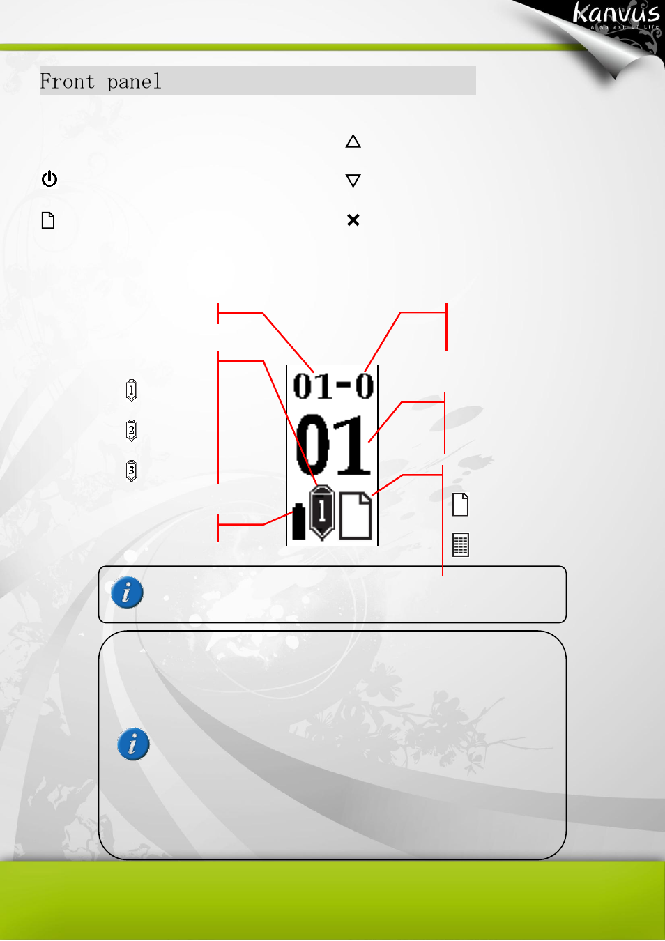 Front panel | KWorld Kanvus Note A5 User Manual | Page 17 / 167