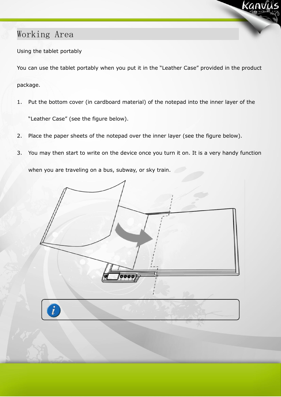 Working area | KWorld Kanvus Note A5 User Manual | Page 54 / 167