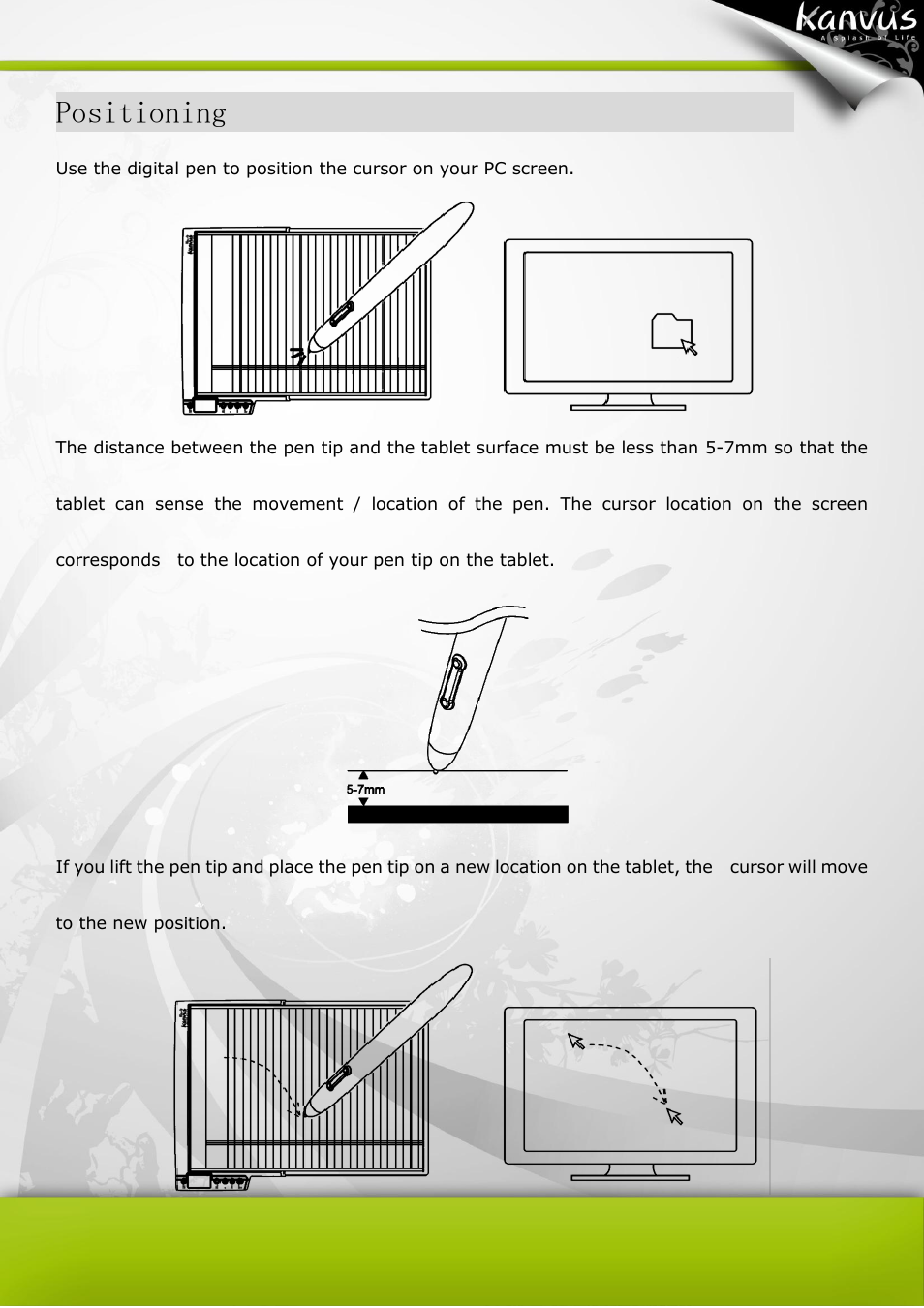 Positioning | KWorld Kanvus Note A5 User Manual | Page 57 / 167