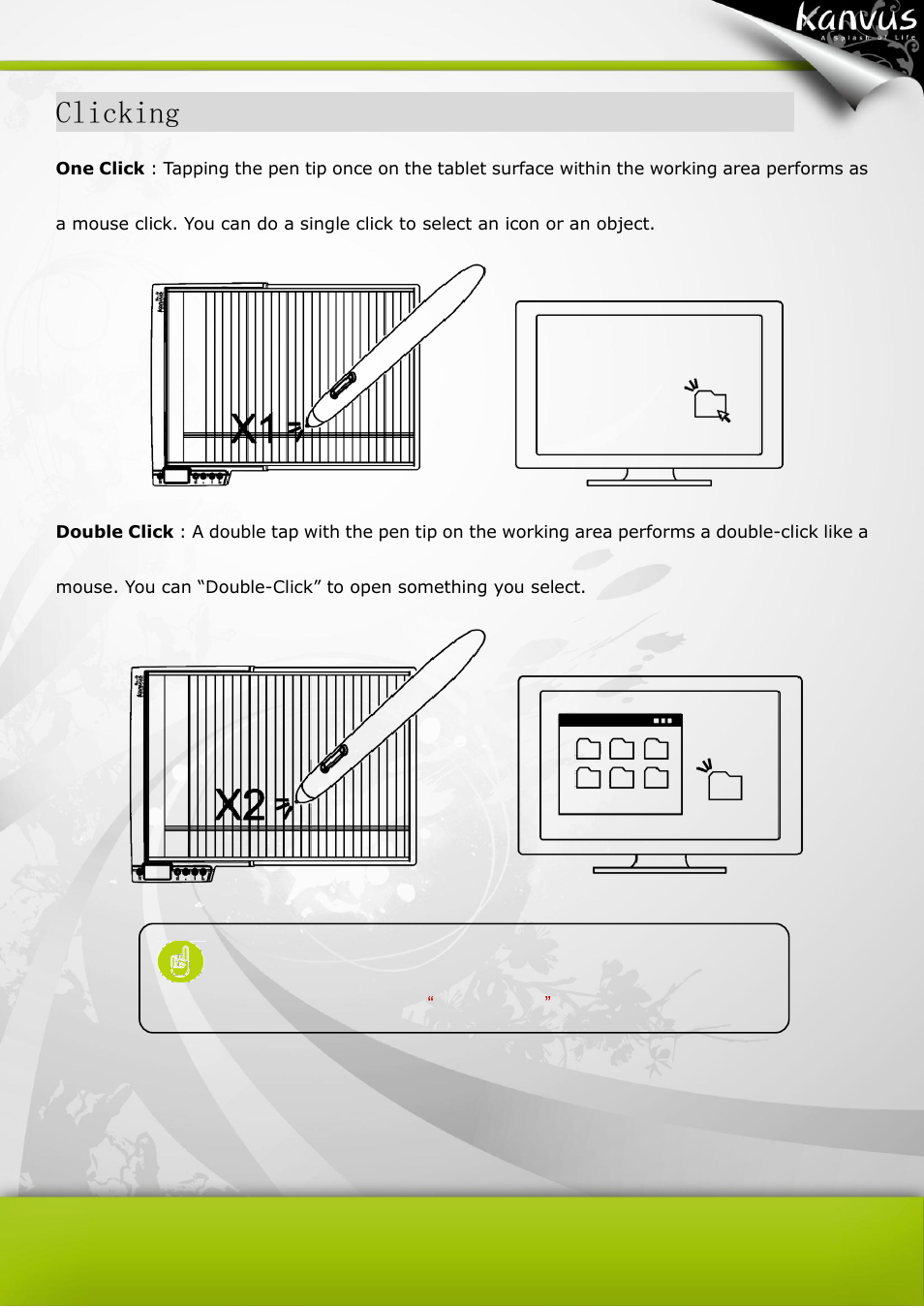 Clicking | KWorld Kanvus Note A5 User Manual | Page 58 / 167