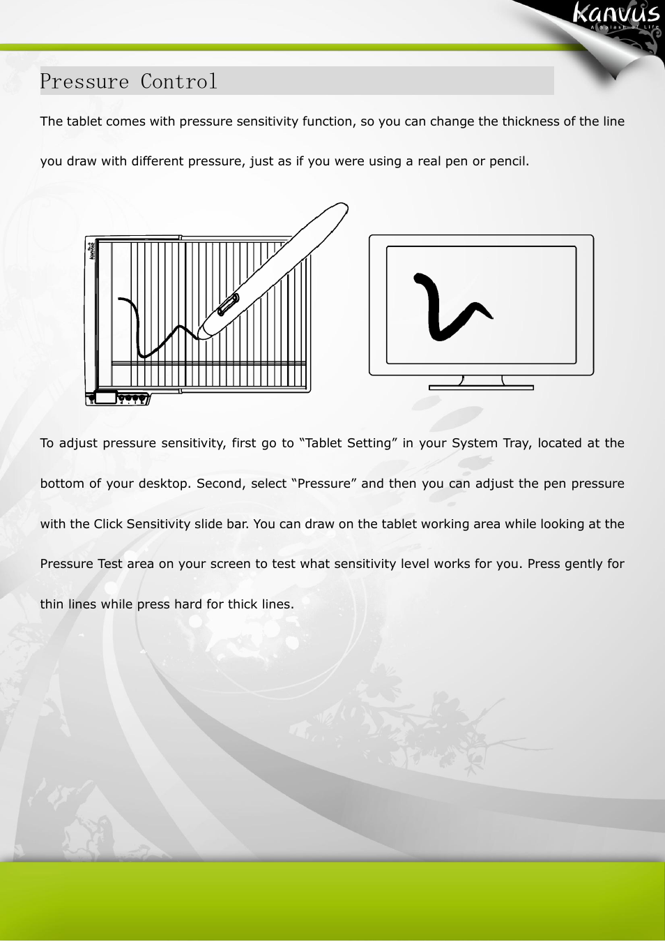 Pressure control | KWorld Kanvus Note A5 User Manual | Page 60 / 167