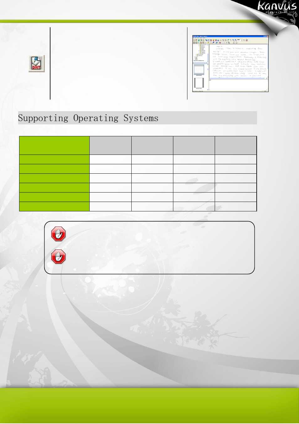 Supporting operating systems | KWorld Kanvus Note A5 User Manual | Page 64 / 167