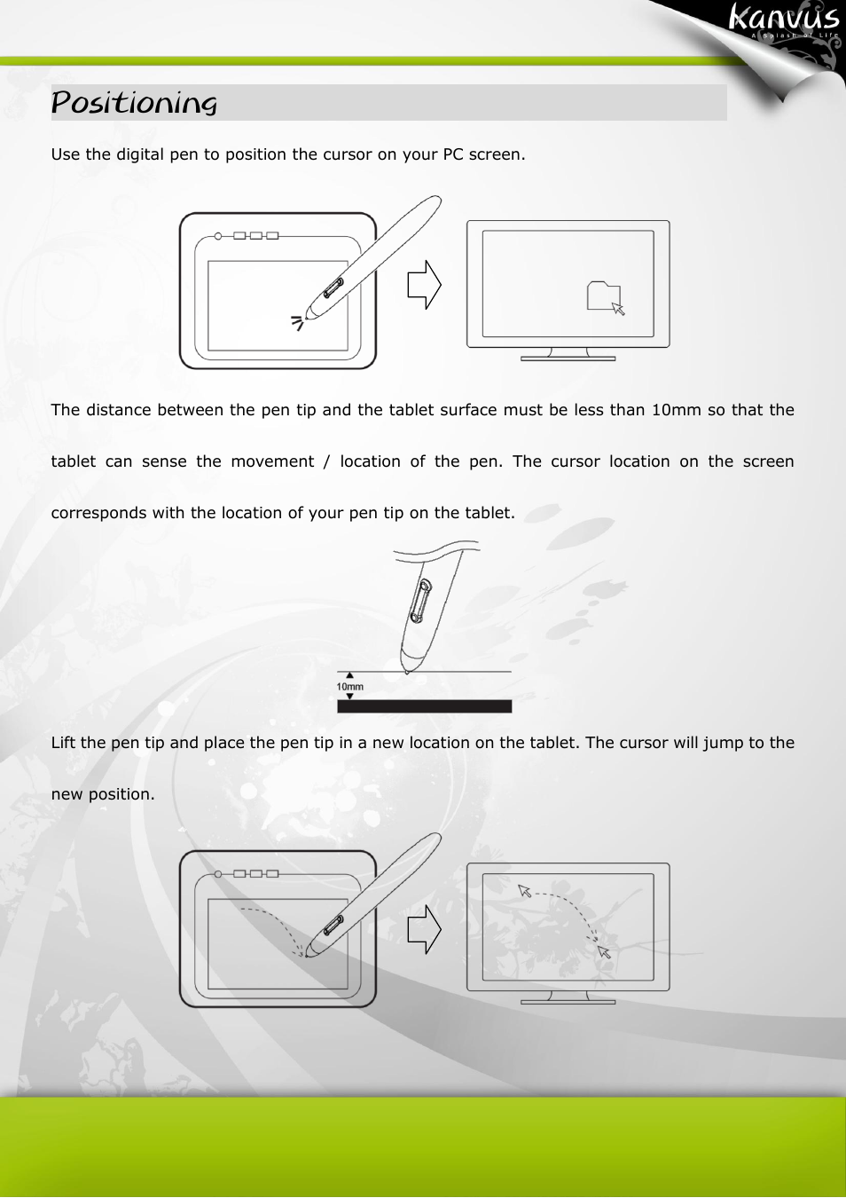 Positioning | KWorld Kanvus Office 53 User Manual | Page 40 / 81