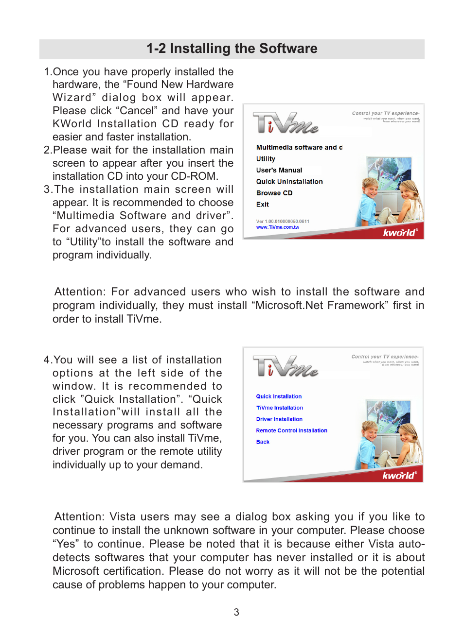 2 installing the software | KWorld UB383-T User Manual | Page 3 / 49
