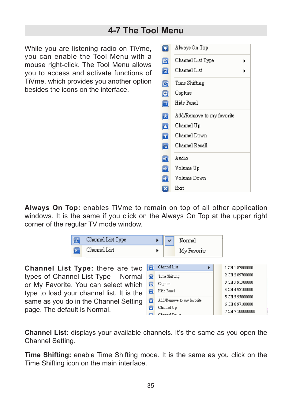 7 the tool menu | KWorld UB383-T User Manual | Page 35 / 49