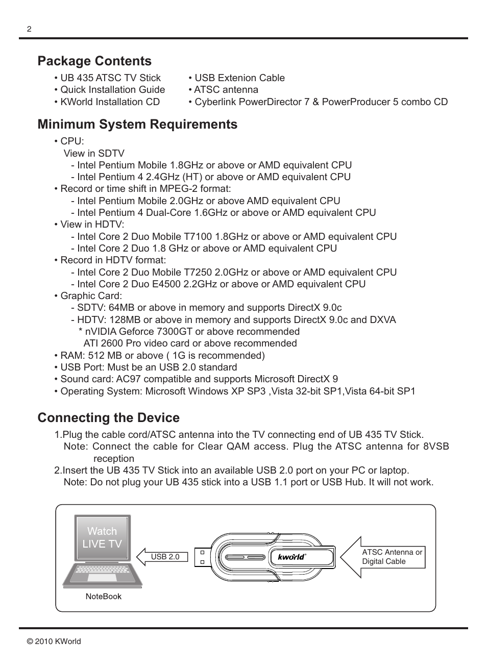 KWorld UB435-Q User Manual | Page 2 / 7