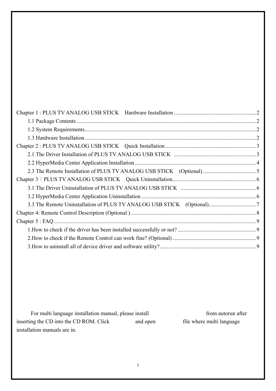 KWorld PVR-TV 305UDE User Manual | 9 pages