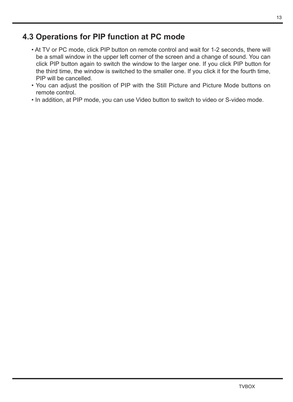 3 operations for pip function at pc mode | KWorld SA230 User Manual | Page 13 / 17