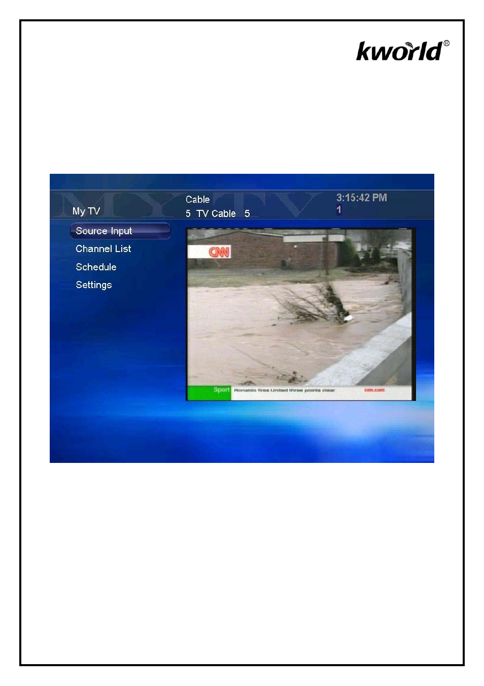 Chapter 1 : my tv | KWorld HyperMedia Center V2-1 User Manual | Page 5 / 29