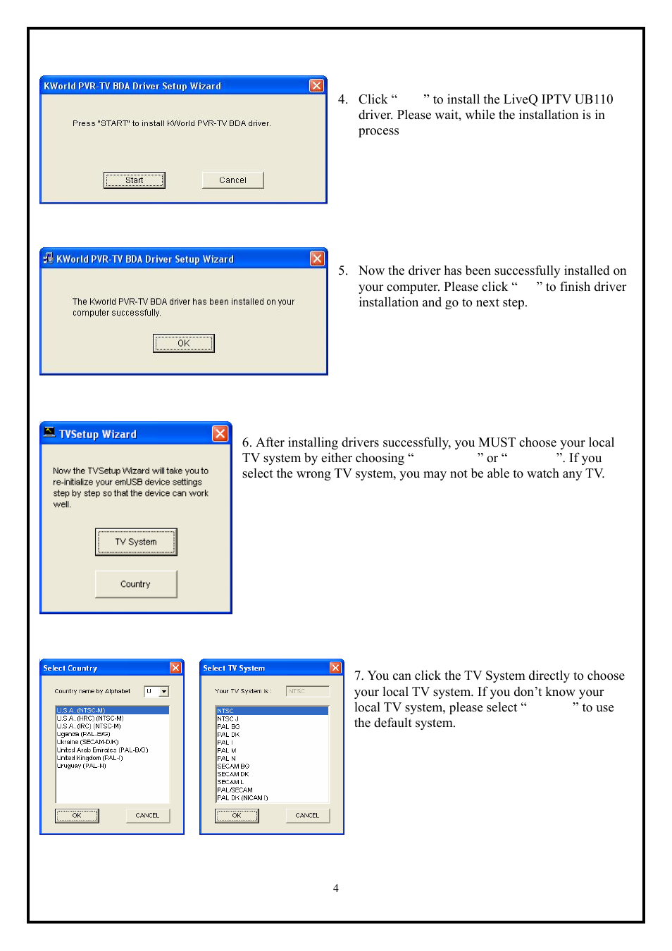 1 the driver installation of liveq iptv ub110 | KWorld KW-IPTV UB110 Installation Manual User Manual | Page 4 / 9