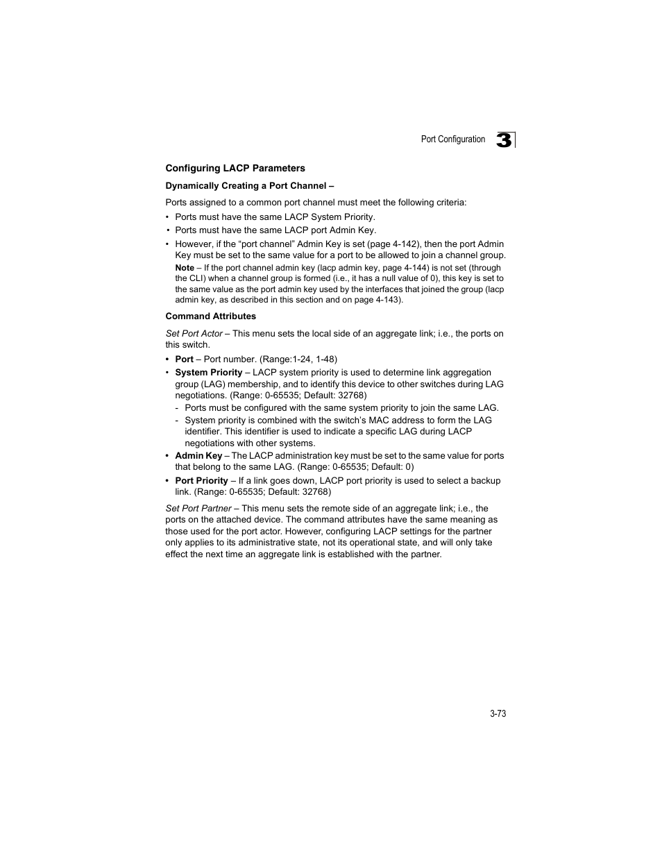 Configuring lacp parameters | Accton Technology ES4512C User Manual | Page 111 / 426