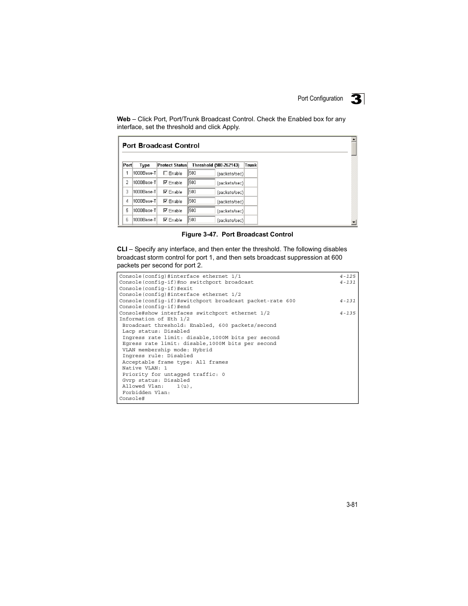 Figure 3-47, Port broadcast control | Accton Technology ES4512C User Manual | Page 119 / 426