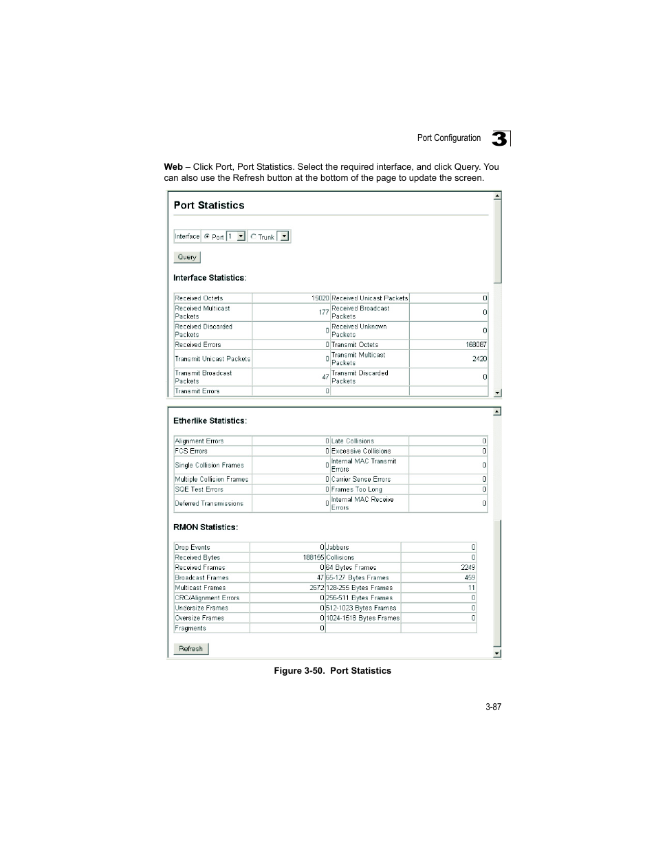 Figure 3-50, Port statistics | Accton Technology ES4512C User Manual | Page 125 / 426