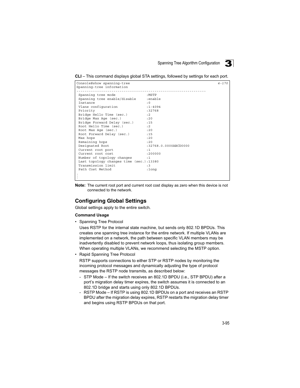 Configuring global settings | Accton Technology ES4512C User Manual | Page 133 / 426
