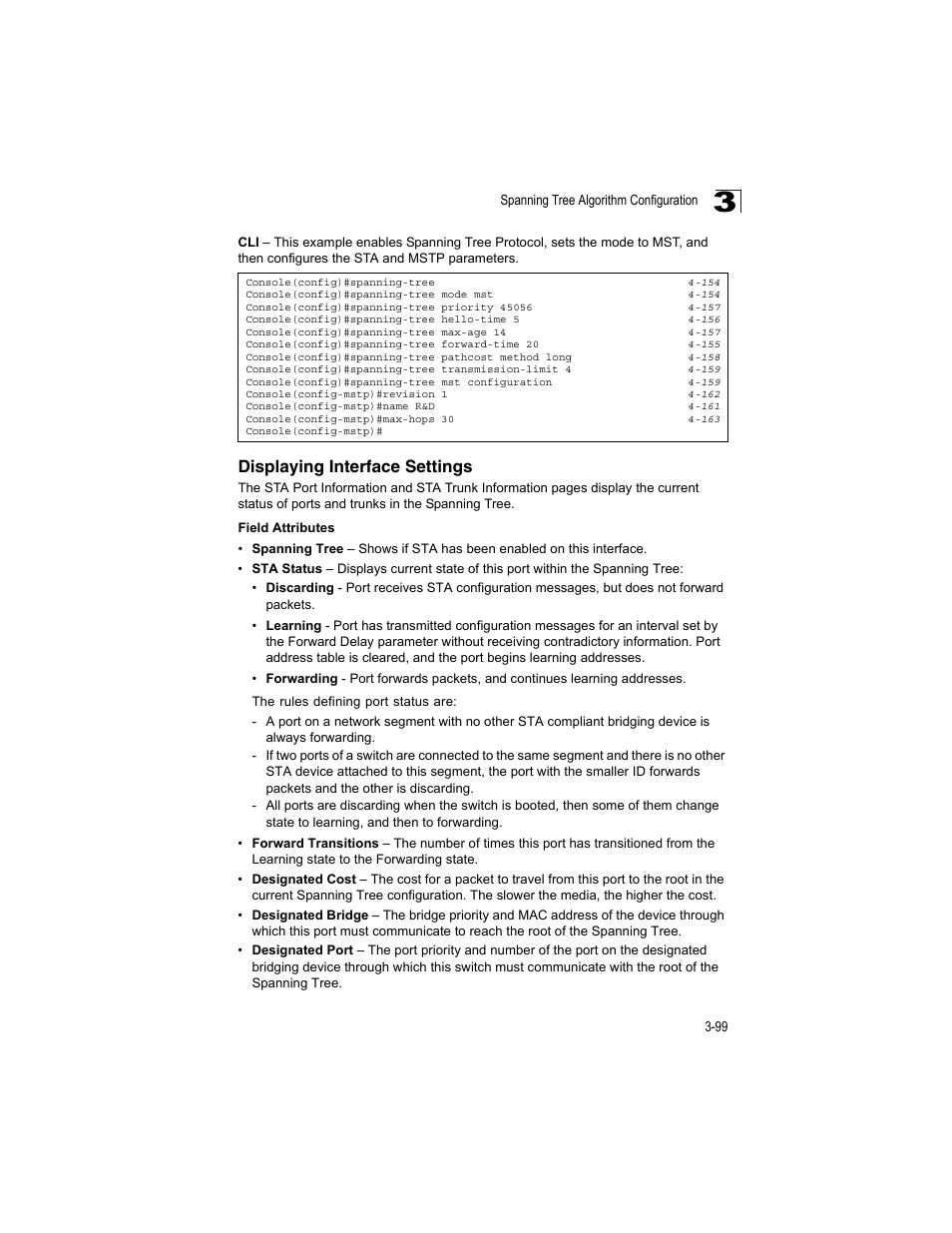 Displaying interface settings | Accton Technology ES4512C User Manual | Page 137 / 426