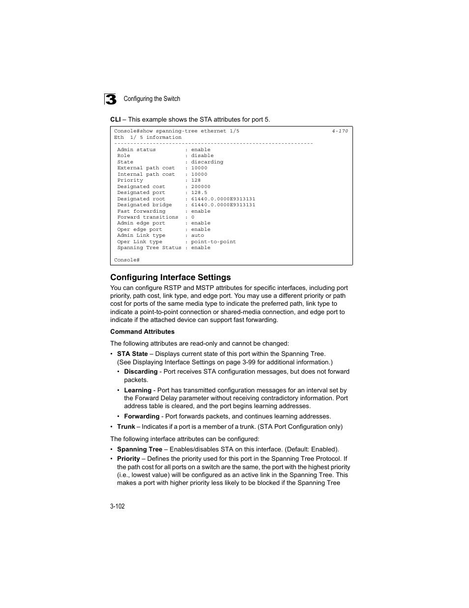 Configuring interface settings | Accton Technology ES4512C User Manual | Page 140 / 426
