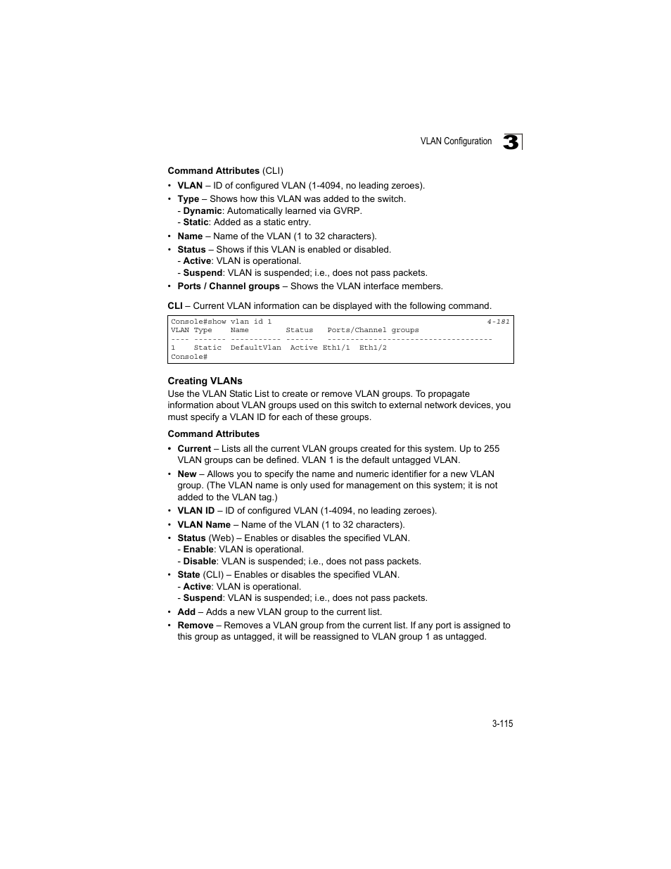 Creating vlans | Accton Technology ES4512C User Manual | Page 153 / 426
