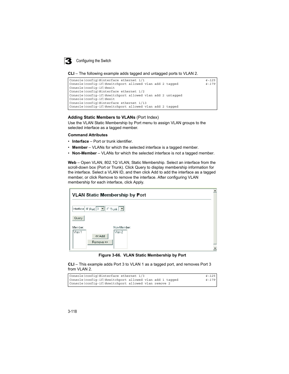 Adding static members to vlans (port index), Figure 3-66, Vlan static membership by port | Accton Technology ES4512C User Manual | Page 156 / 426