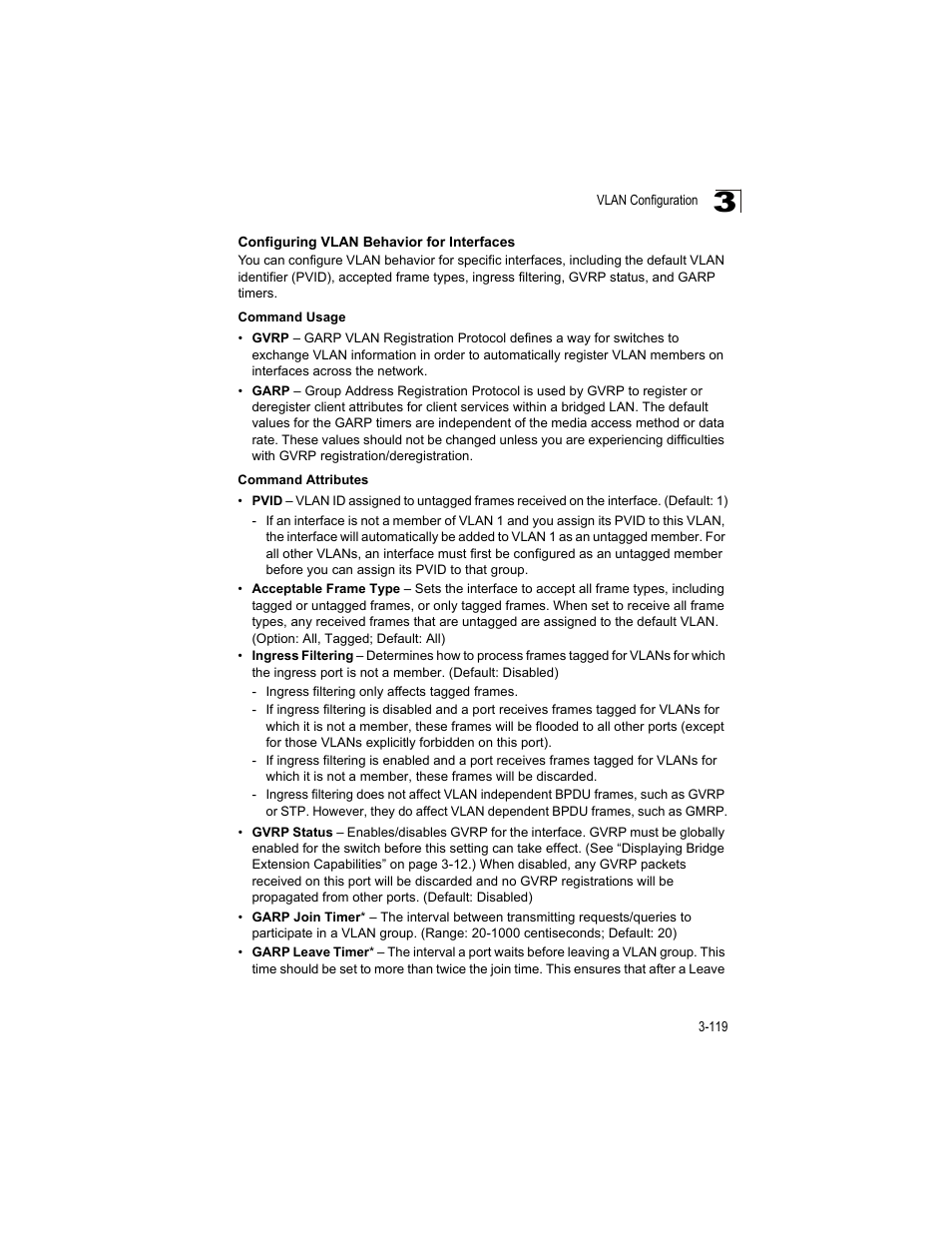 Configuring vlan behavior for interfaces | Accton Technology ES4512C User Manual | Page 157 / 426