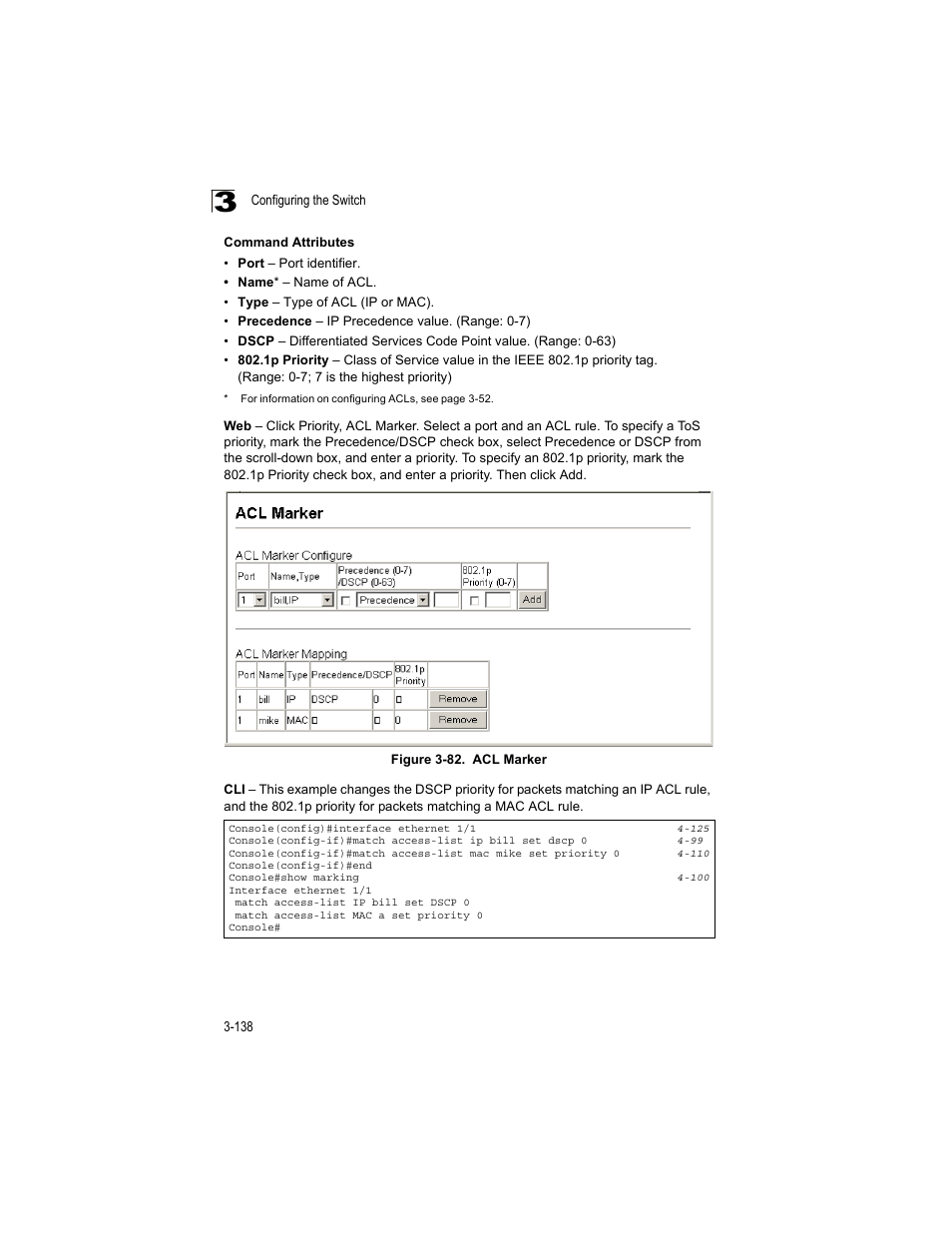 Figure 3-82, Acl marker | Accton Technology ES4512C User Manual | Page 176 / 426