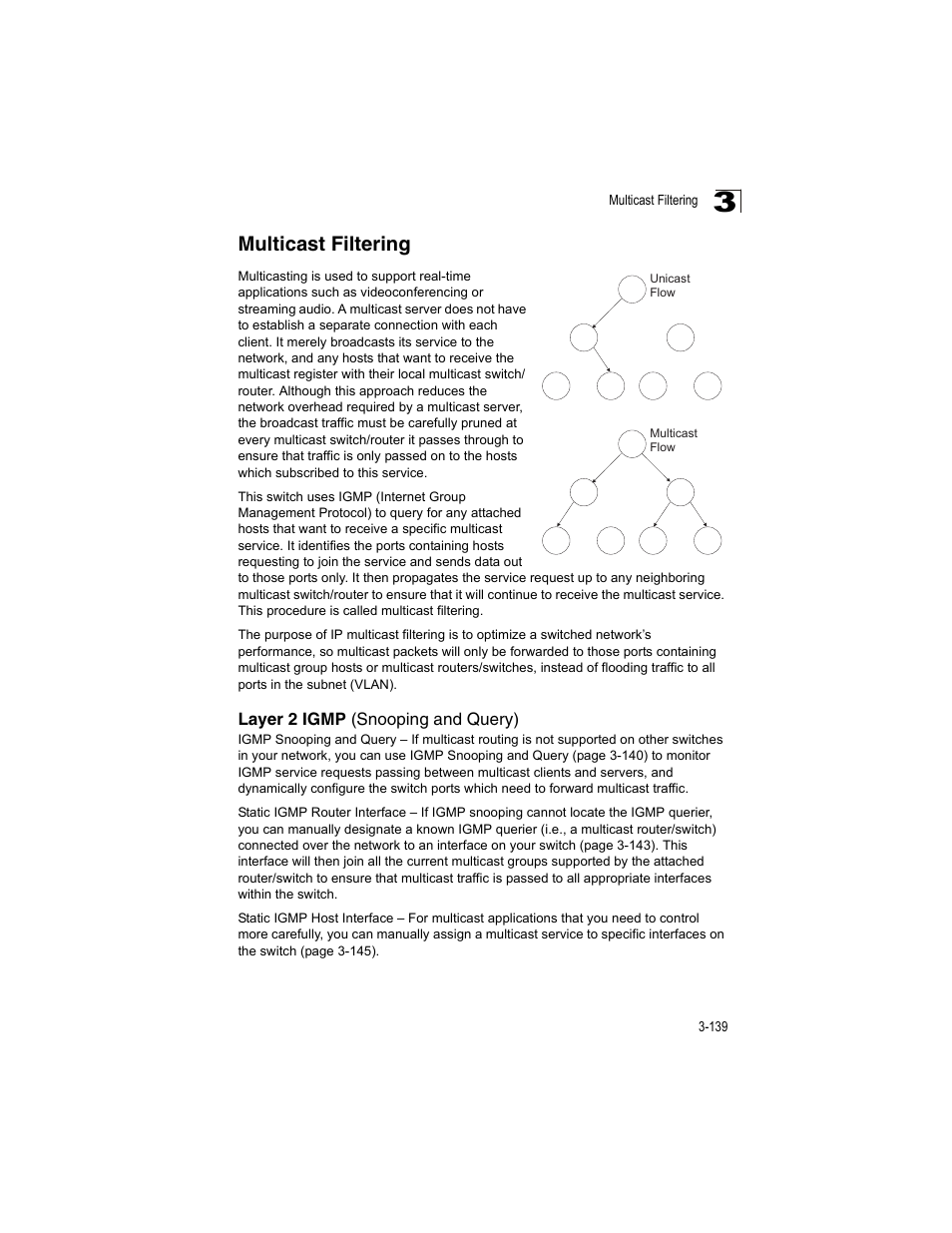 Multicast filtering, Layer 2 igmp (snooping and query) | Accton Technology ES4512C User Manual | Page 177 / 426