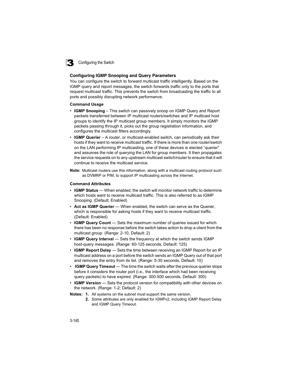 Configuring igmp snooping and query parameters | Accton Technology ES4512C User Manual | Page 178 / 426