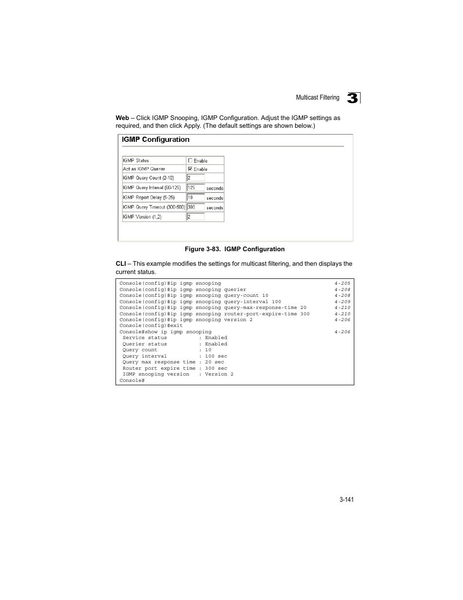 Figure 3-83, Igmp configuration | Accton Technology ES4512C User Manual | Page 179 / 426